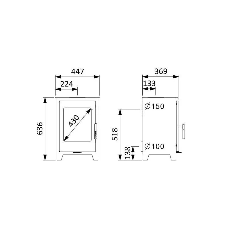 Poêle à Bois Étanche en Fonte – SUPRA Oscar 4,8 kW