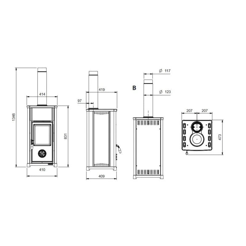 Poêle à Bois – LA NORDICA Tea.16 7 kW