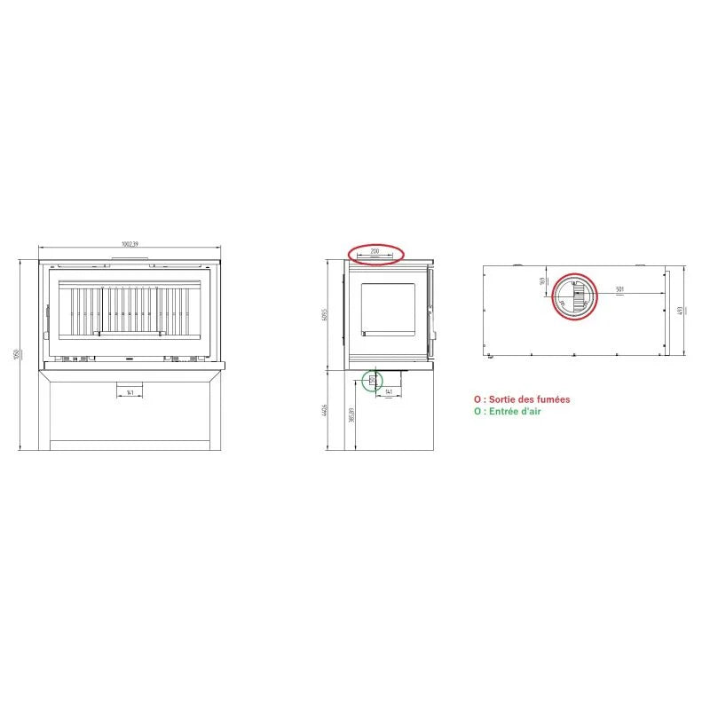 Poêle à Bois Raccordable 3 Vitres avec Bûcher – FIREMATIC Calgary-L 13,5 kW