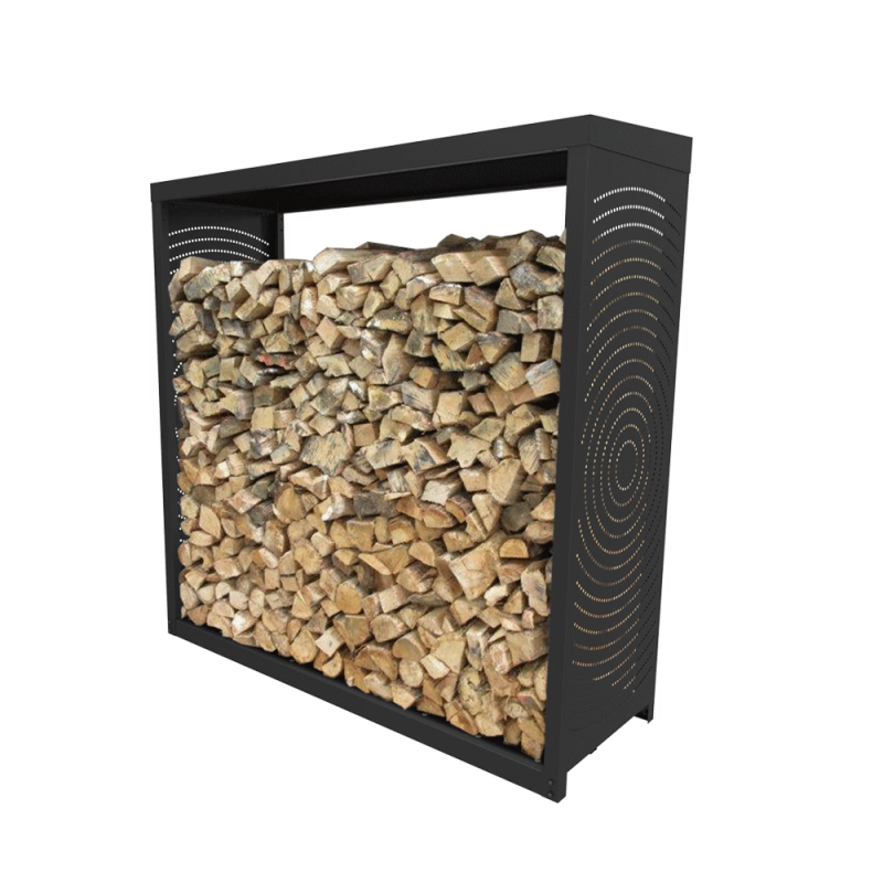 Rangement Bois Woodbox Noir – Range-Bûches en Acier